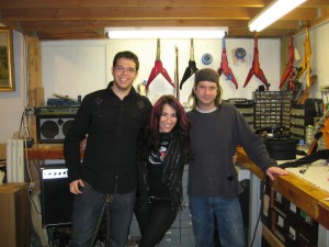 Ian, with the members of the Wood Violin family, Bridgid and Joe